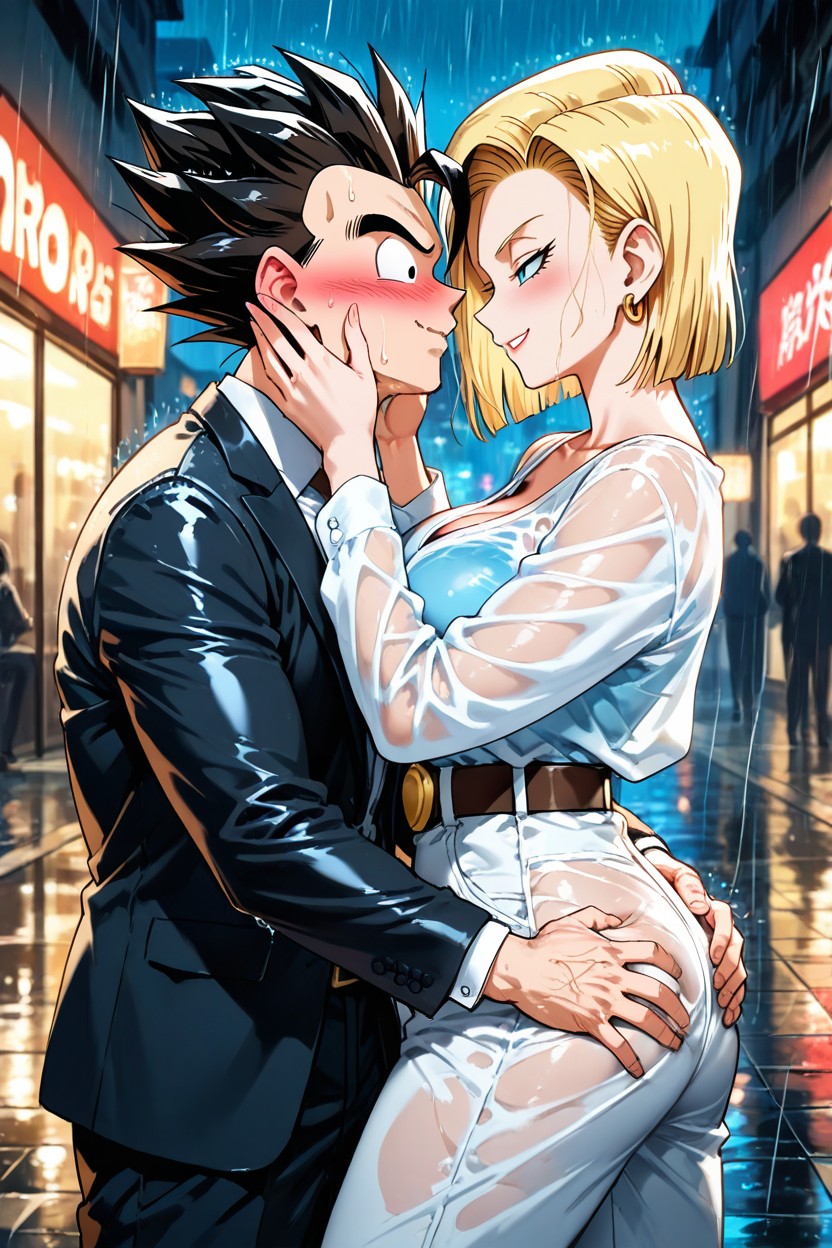 Gohan's Hands Are On Her Buttocks, Gohan From Dragon Ball, Medium Ass AI Porn
