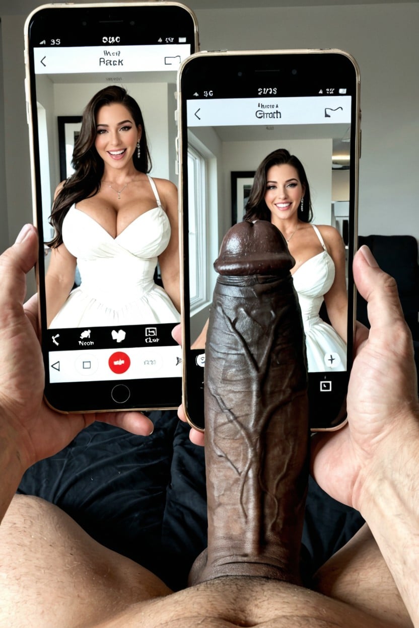 Excited, Woman Very Happy, Gigantic Black Man With Hyper Giant Cock AI Porn
