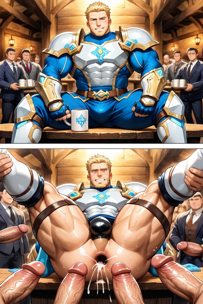 Men Cheering, Multiple Frames, Blue Eyes AI Gay Porn