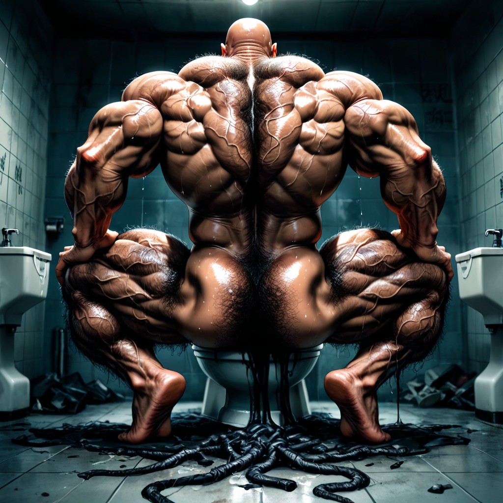 Sitting Down On Toilet, Silent Hill, Handsome Huge Mighty Daddy AI Gay Porn