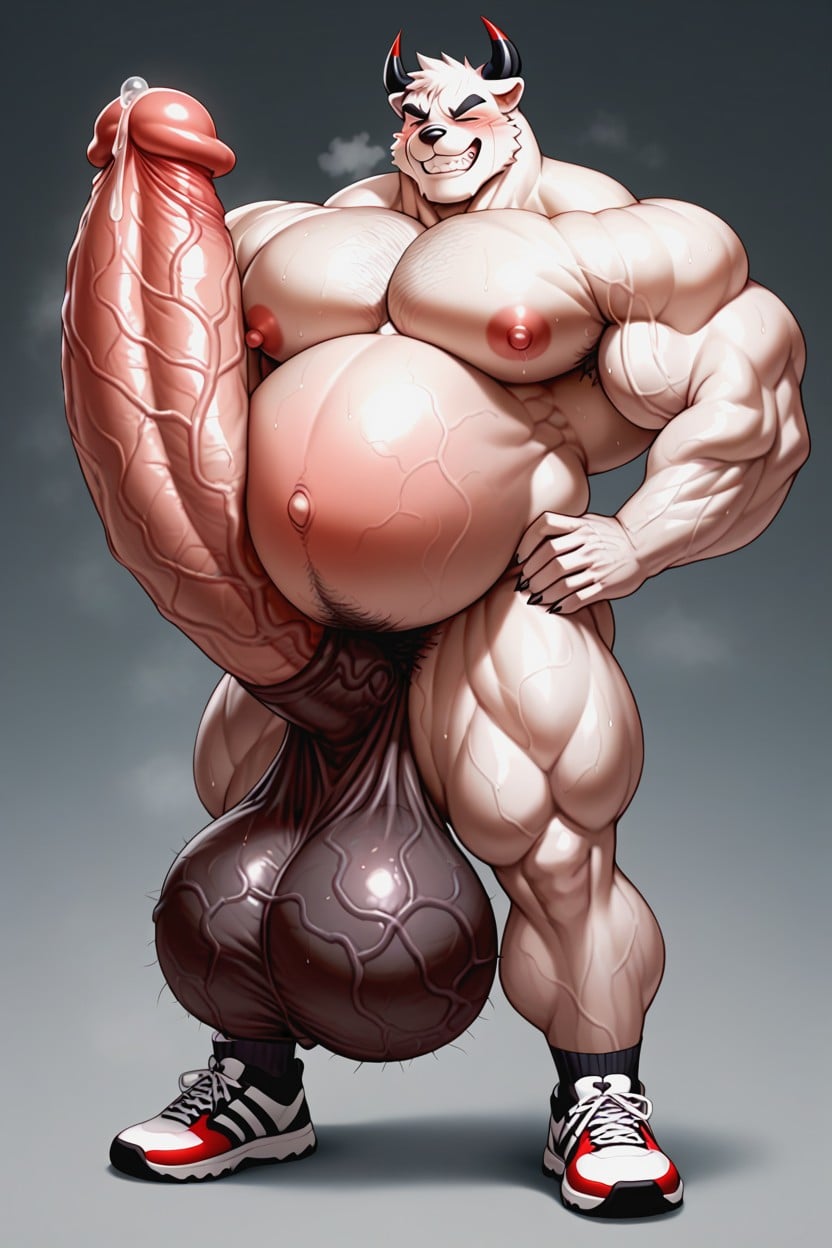 Ass Bigger Than Torso, Thick Hyper Ponycock, Hands On Hips Furry AI Porn