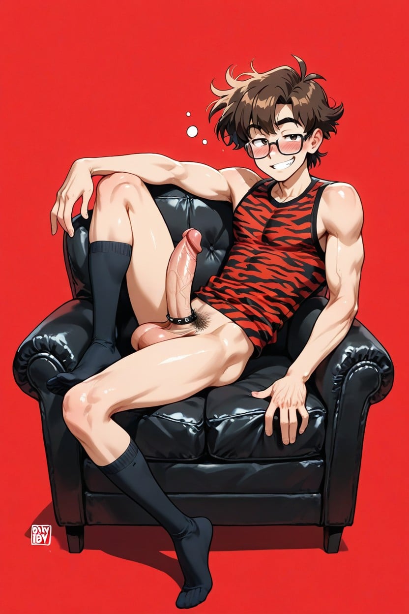 One Leg Over The Armrest, Small Ass, Twinkboy AI Gay Porn