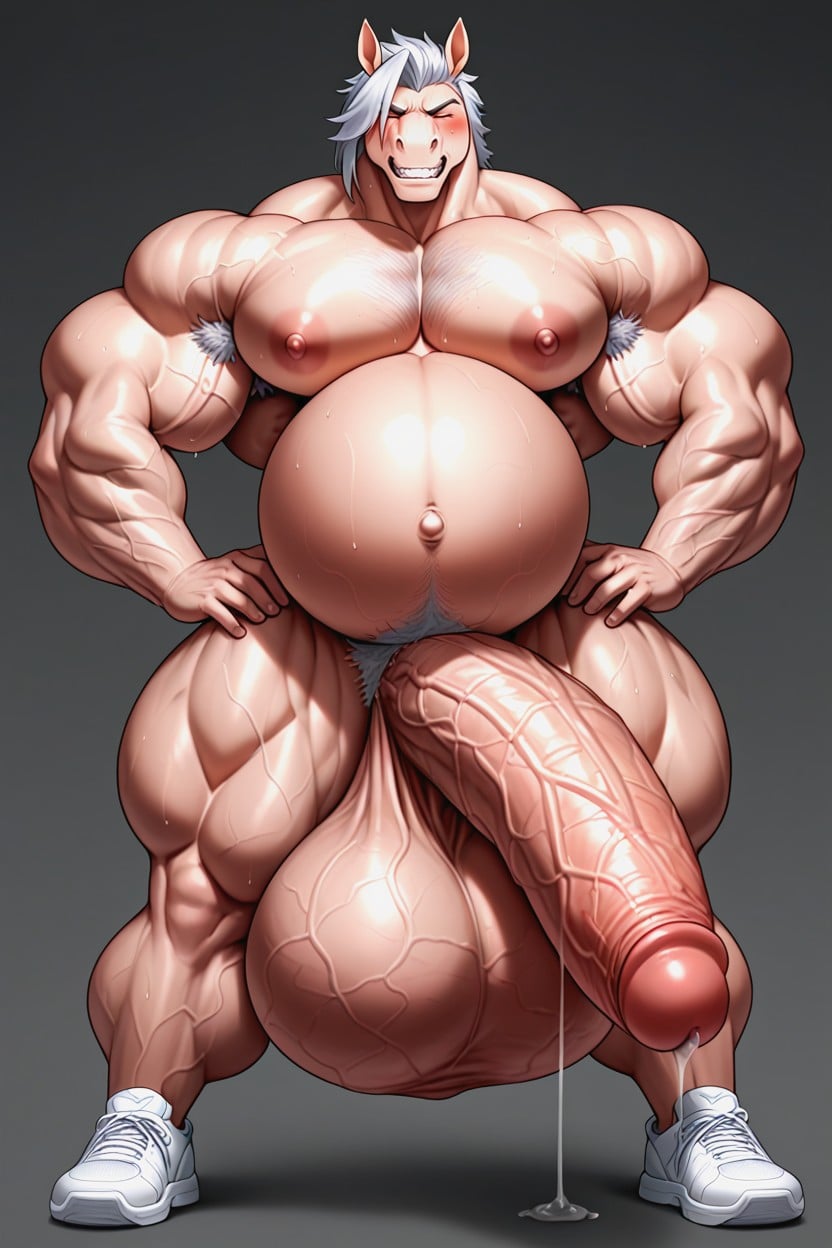 30+, Cock Longer Than Body, Overgrown Engorged Cock Furry AI Porn