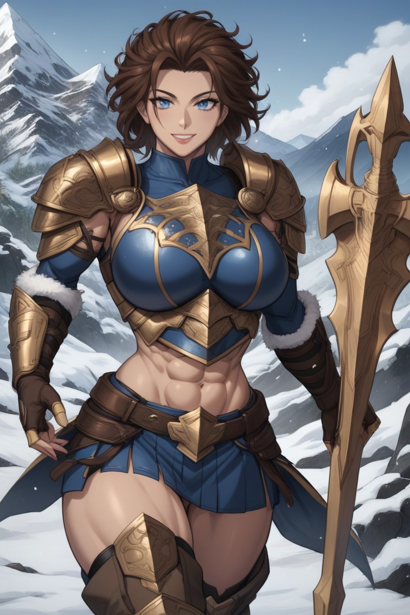 Snow, Viking Armor, Abs AI Porn