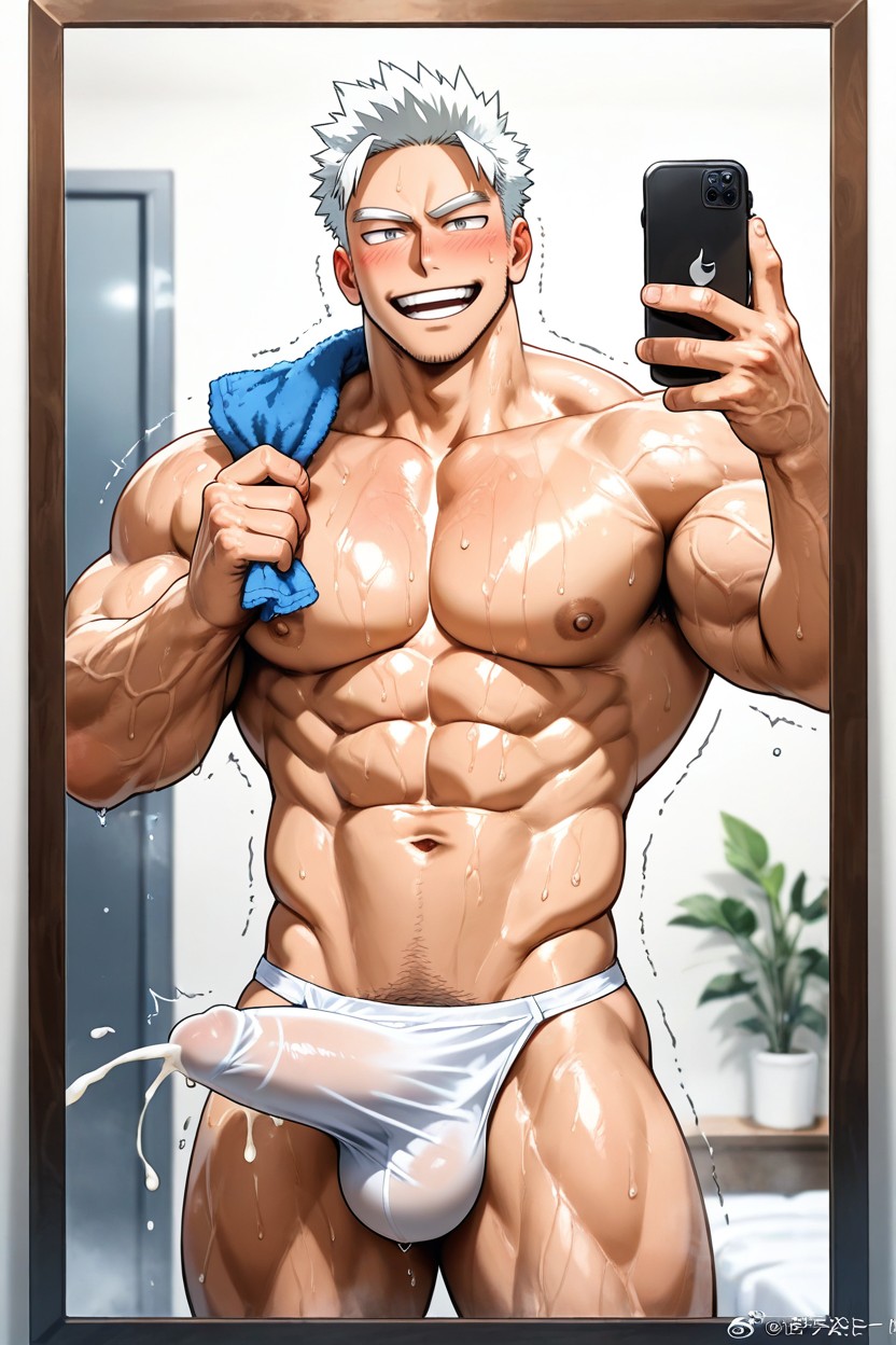 Selfie, Sadistic Smile, Pectorals AI Gay Porn