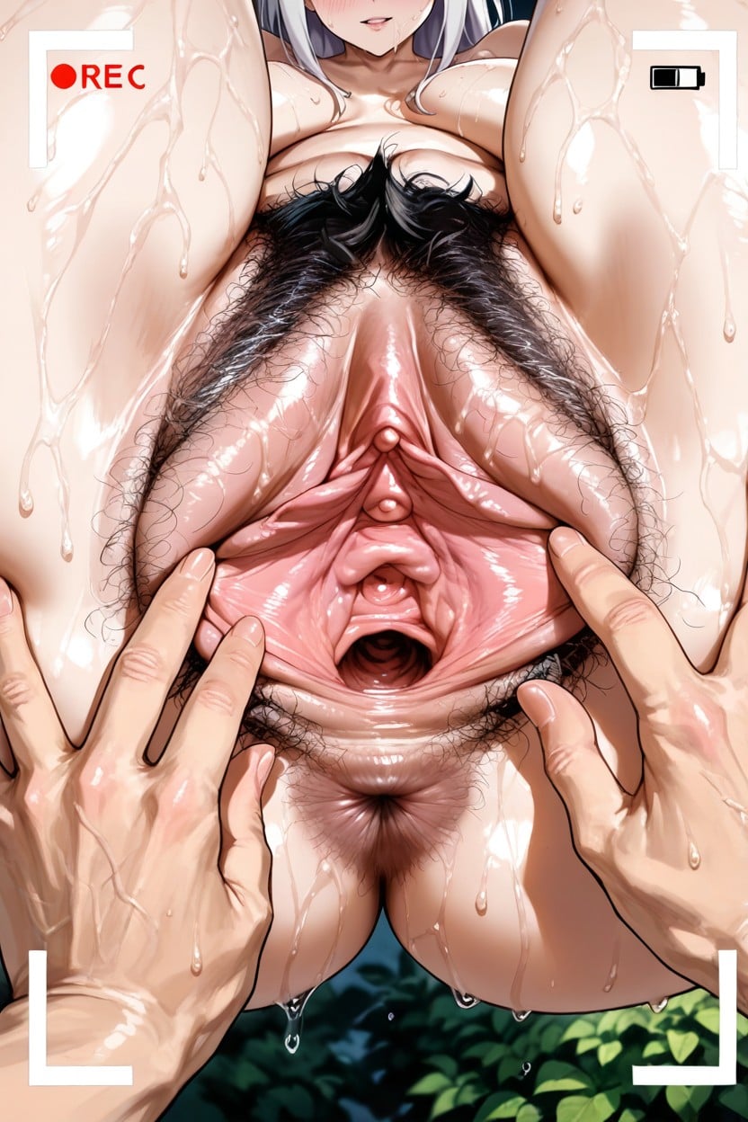 Pubic Hair Covering Entire Pubic Region And Pussy, Naked, Extremely Wide Pussy Hentai AI Porn