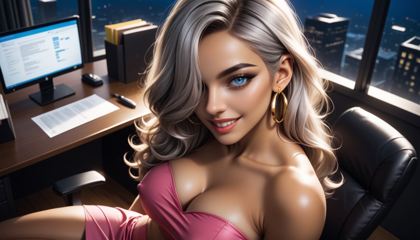 Hourglass Figure, Noir, She Is Flirting AI Porn