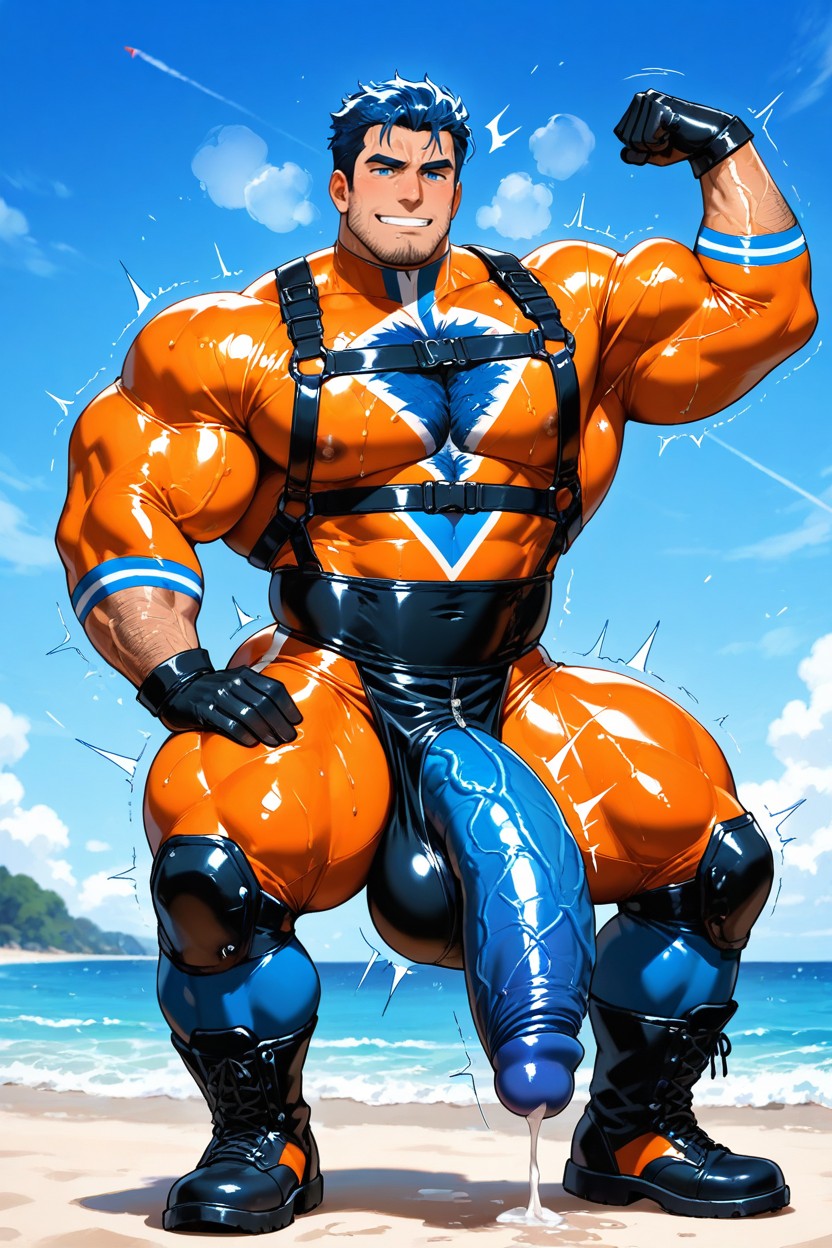 Tan Skin, Horny, Sweaty AI Gay Porn
