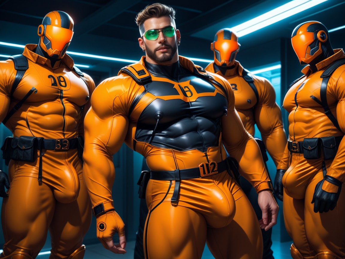 Massive Erect Engorged Nipples, Green Eyes, Skintight Clothing AI Gay Porn