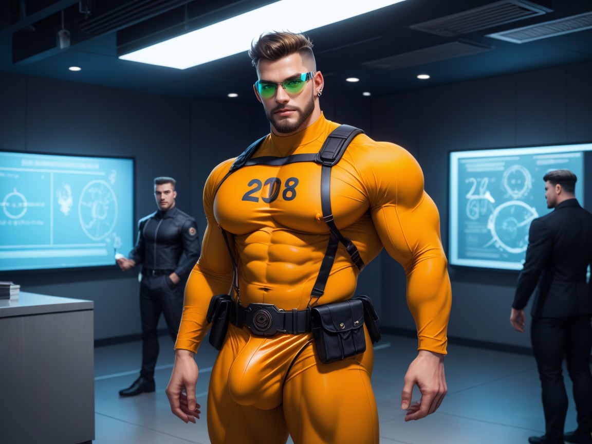 Gigantic Bulge Under Clothes, 25+, Muscle Daddy Physique AI Gay Porn