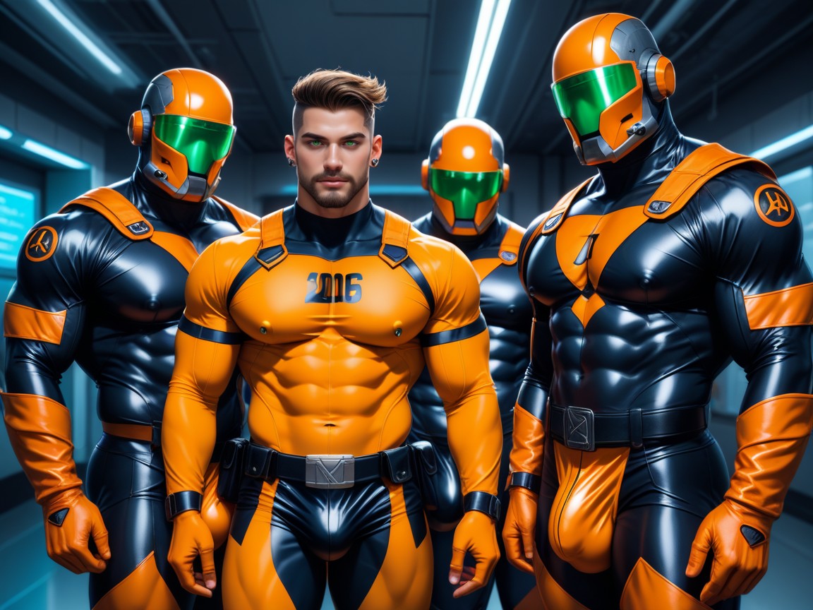 Huge Veiny Bulge, Green Eyes, Massive Pecs And Ass AI Gay Porn