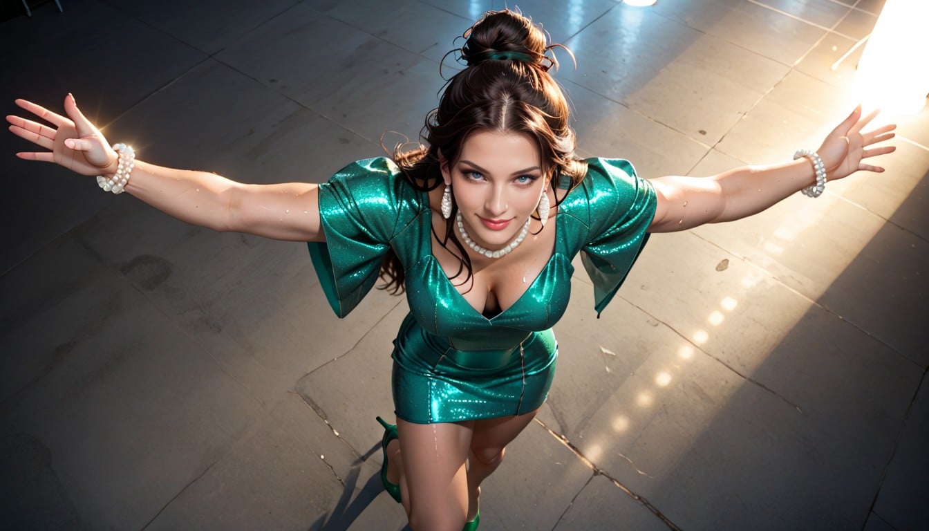 Beautiful French Woman, Standing, Extreme Dutch Angle Hentai AI Porn