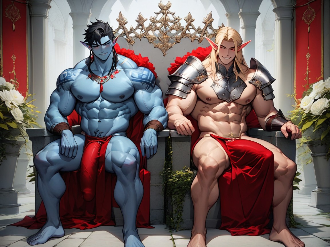 18+, Red Eyes, Sitting On Throne Hentai AI Porn