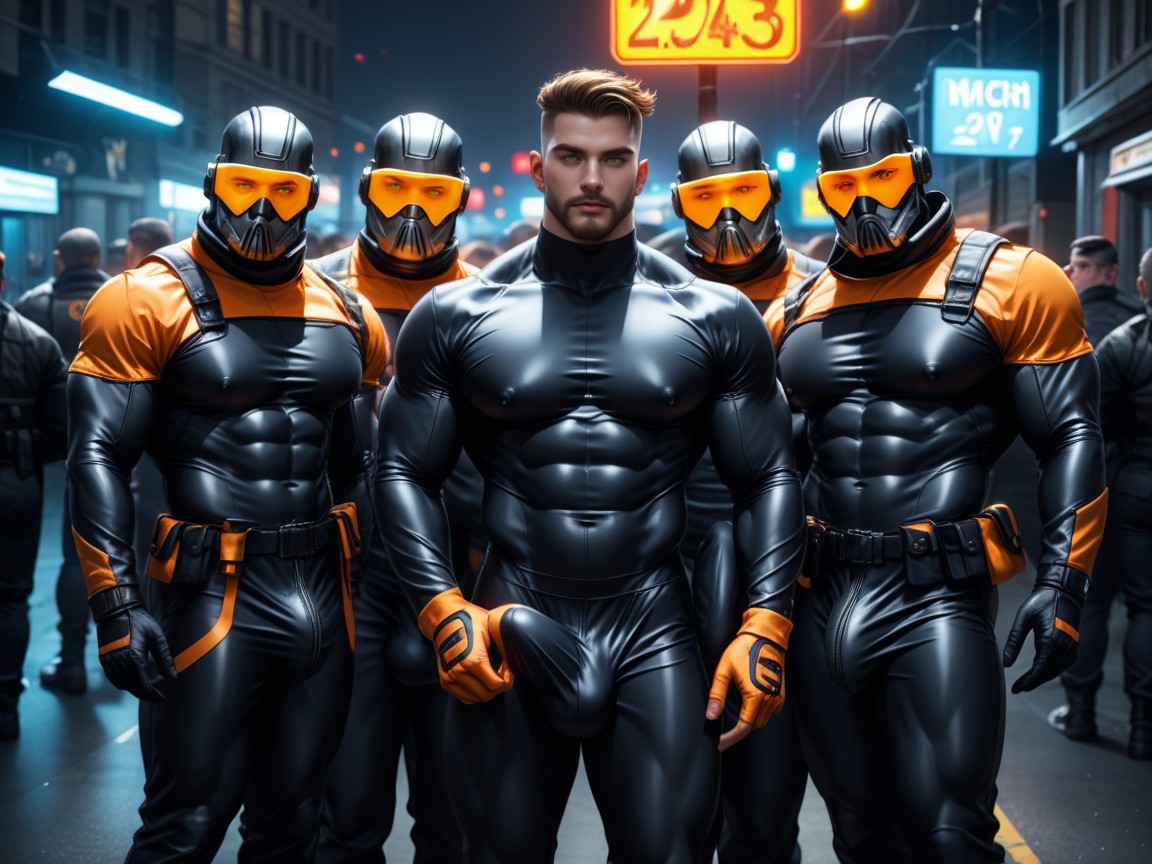 Outline Of Huge Veiny Cock Showing Through Thong, All Clones Have Beards, Radiation AI Gay Porn