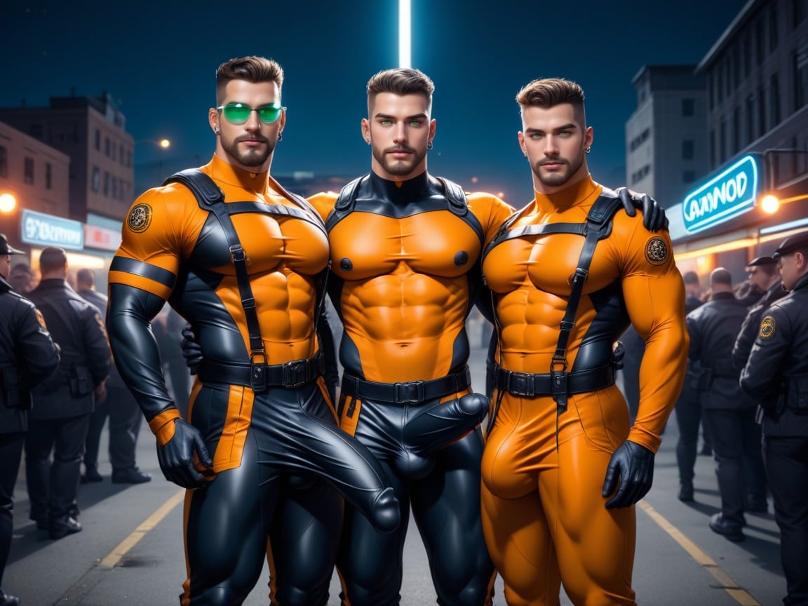 Massive Erect Engorged Nipples, Brown Buzzcut Fade, Cosplay AI Gay Porn