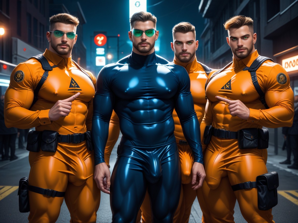 Caution Signs, Brown Buzzcut Fade, 25+ AI Gay Porn