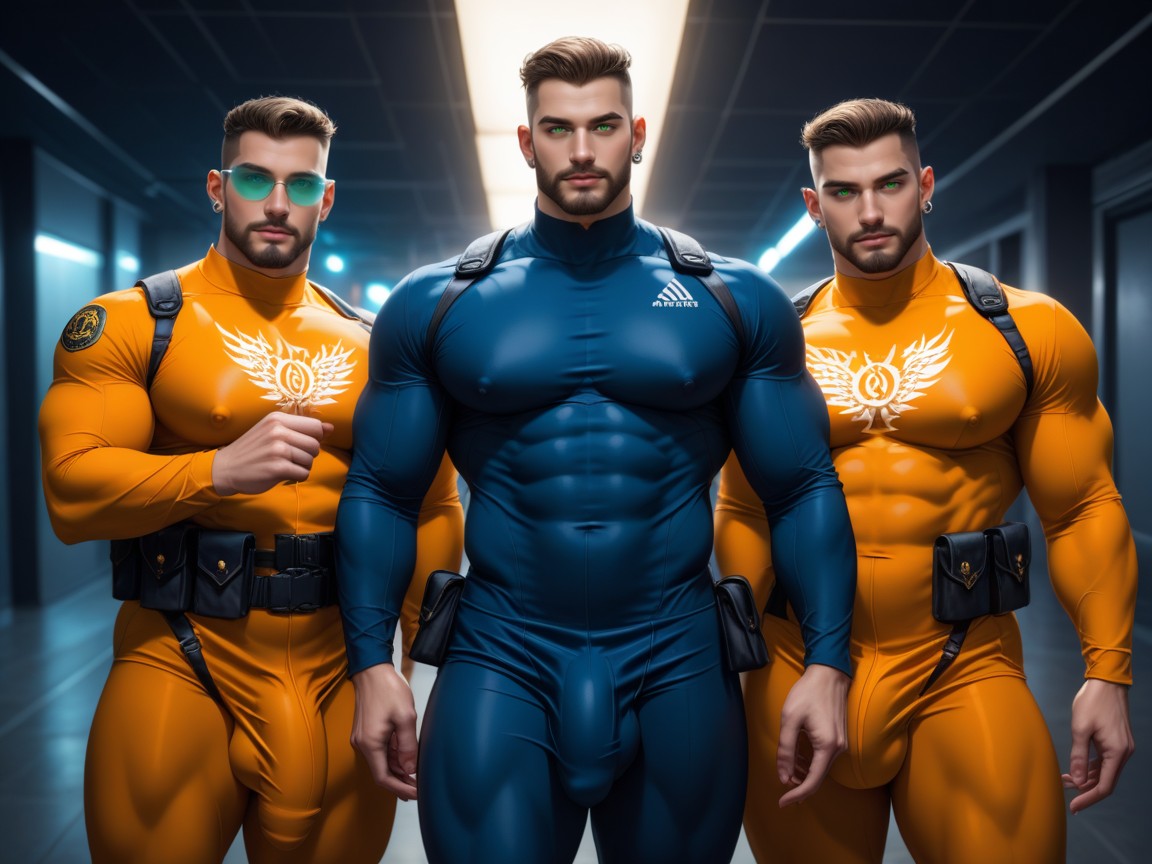 Massive Engorged Cock Bulge Under Clothes, Harem, Many Clones That Look Like Gordon Freeman From Half-life Game AI Gay Porn