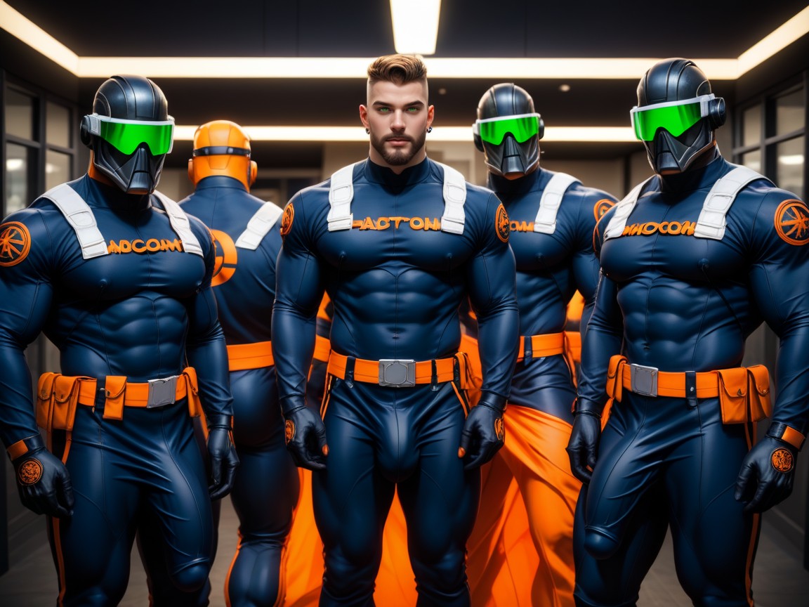 Gigantic Cocks Under Clothing, All Clones Have Beards, Massive Pecs And Ass AI Gay Porn