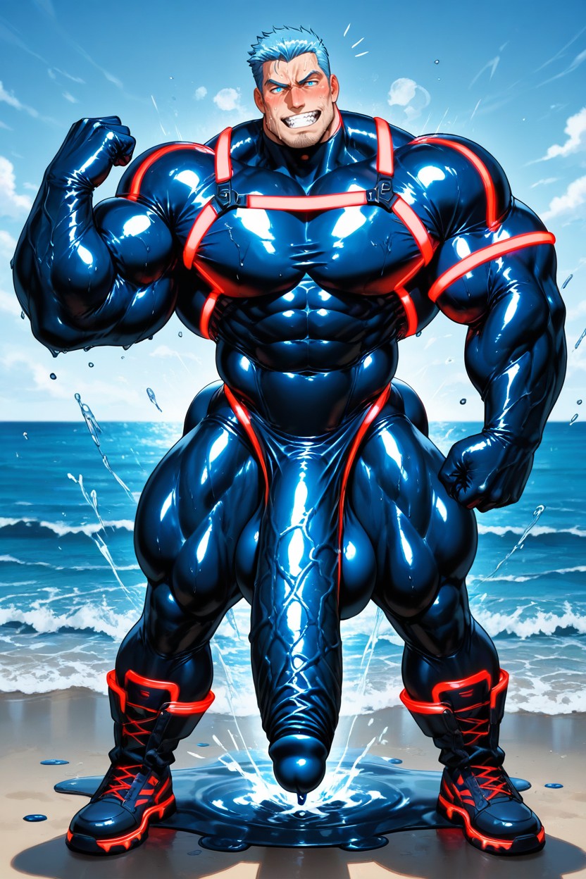 Rim Lighting, Veiny Body, Oversized Muscles 게이 AI 야짤