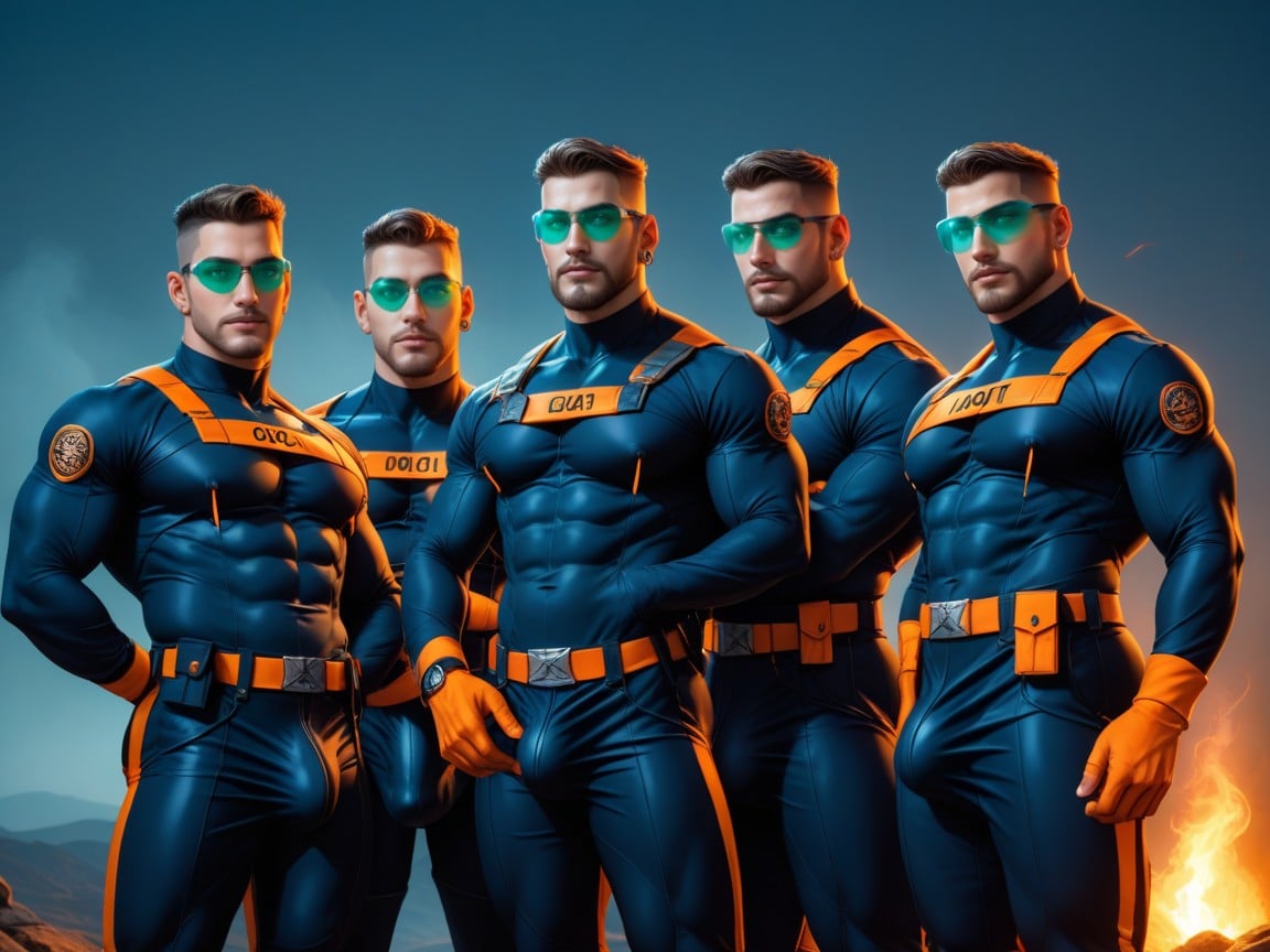 Massive Pecs And Ass, Full Thick Beard, Bodysuit Is Extremely Form Fitting AI Gay Porn