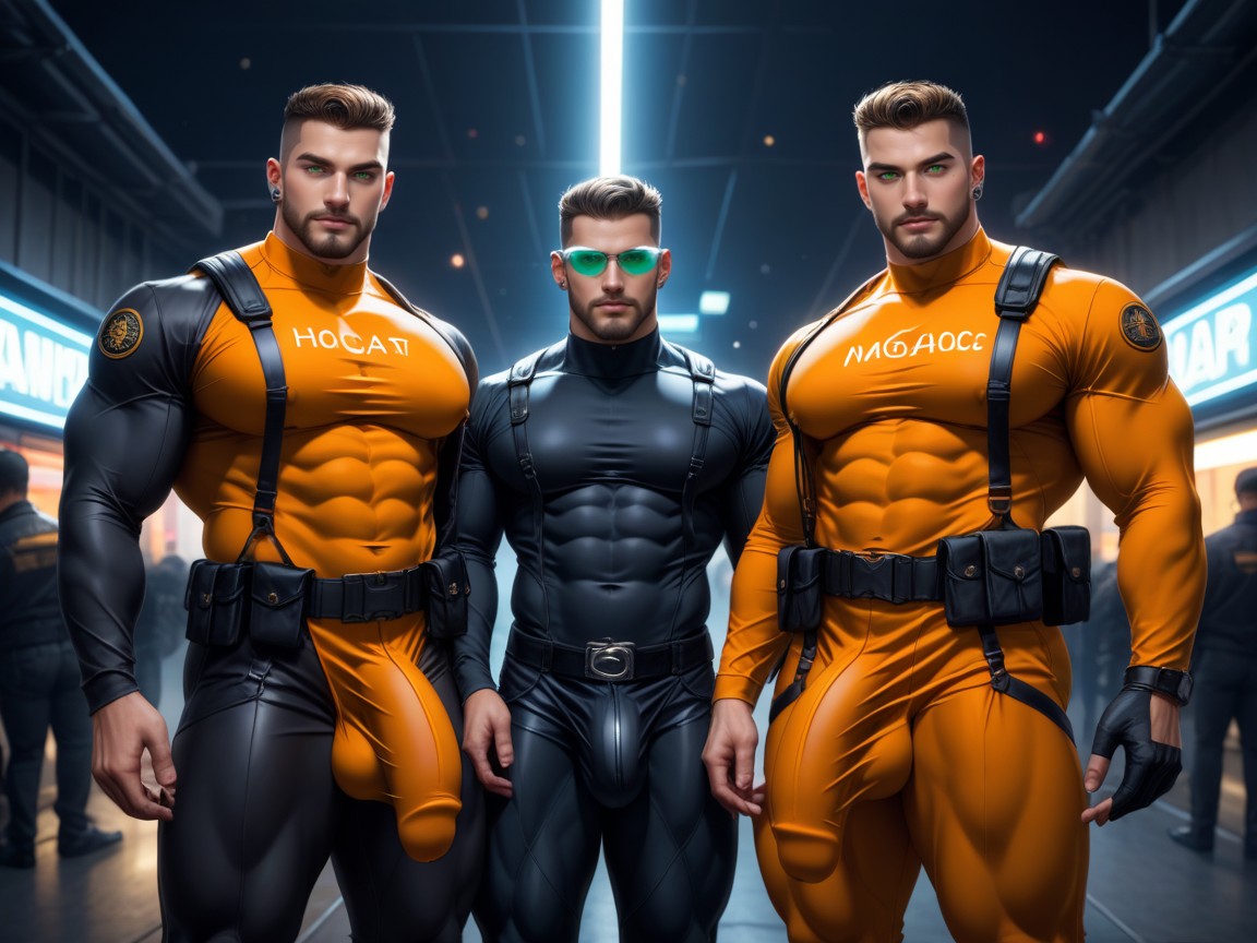 All Clones Look Very Slutty, Background Is An Underground Government Military Research Laboratorybiohazard, Cosplay Porno gay IA