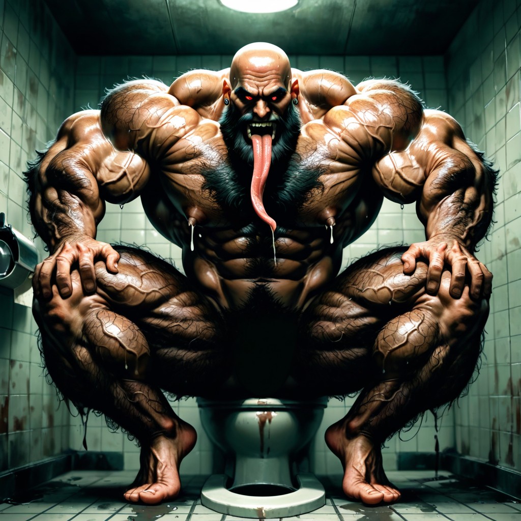 Extreme Hairy Legs Muscle Structure, Realistic Style, Showing Back AI Gay Porn