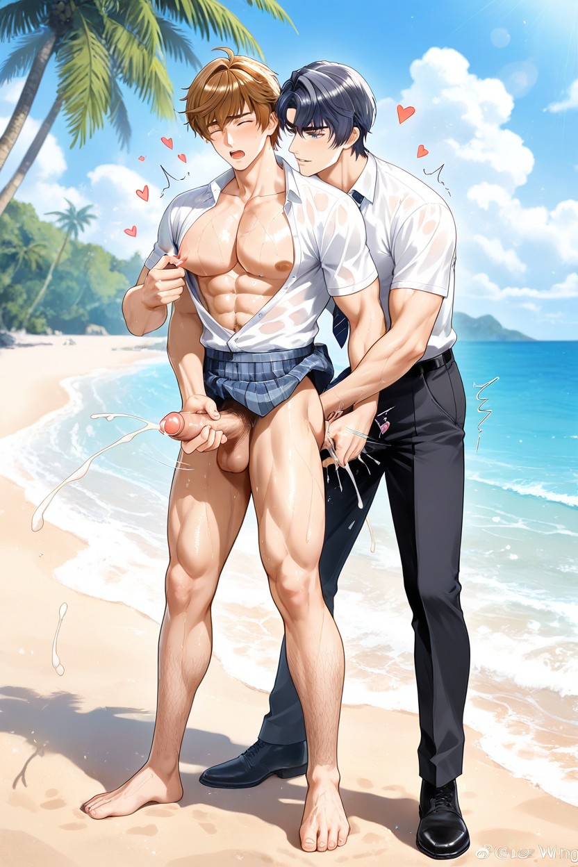 Foreskin, Sweaty, Pleated Skirt AI Gay Porn