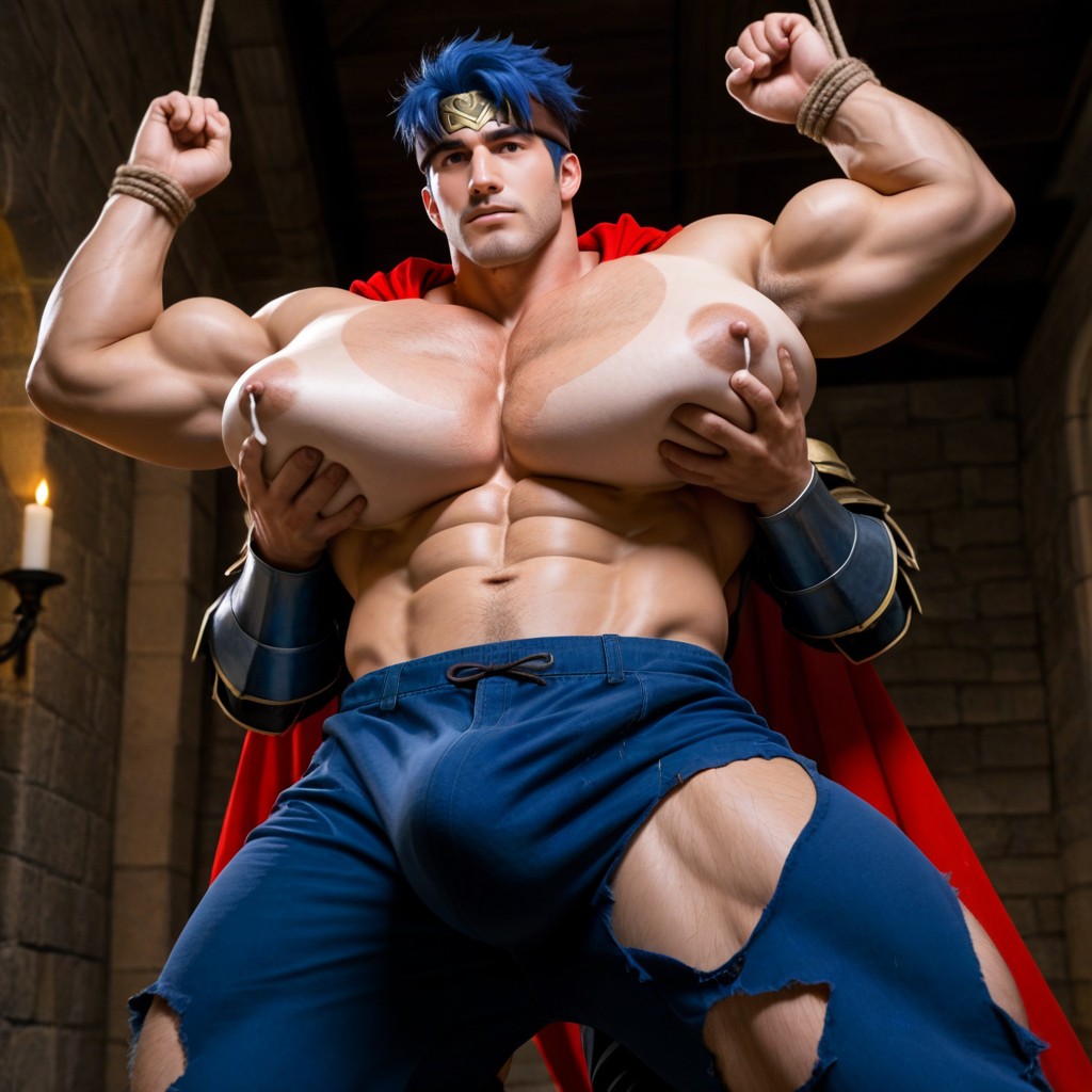 Angry, Blue Hair, Ike From Fire Emblem Armor AI Gay Porn