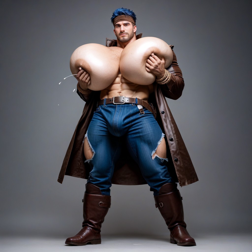 Massive, Leather Warrior Armor, Cosplay AI Gay Porn