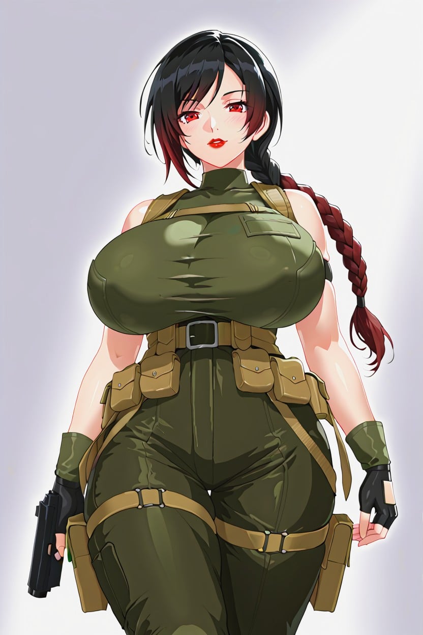 Secure Fastenings, Side Utility Pouch, Cropped Olive Green Sleeve Vneck AI Porn