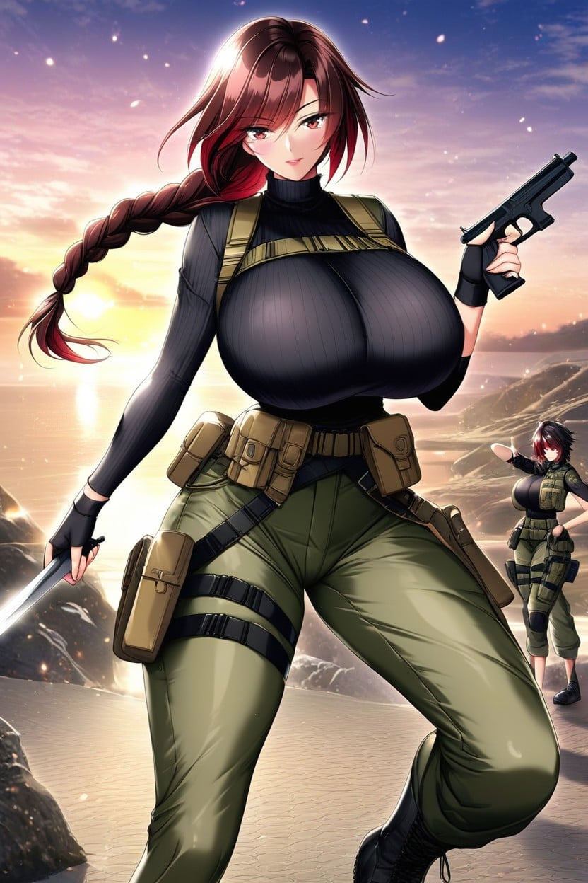 Side Swept Bangs, "islas From King Of Fighters", Perfect Night AI Porn