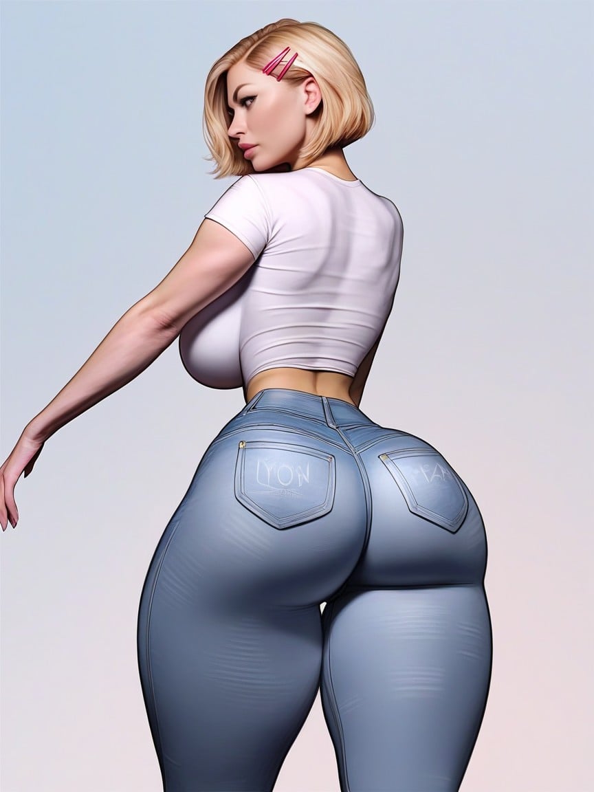 Short Length, Arched Back, Super Face AI Porn