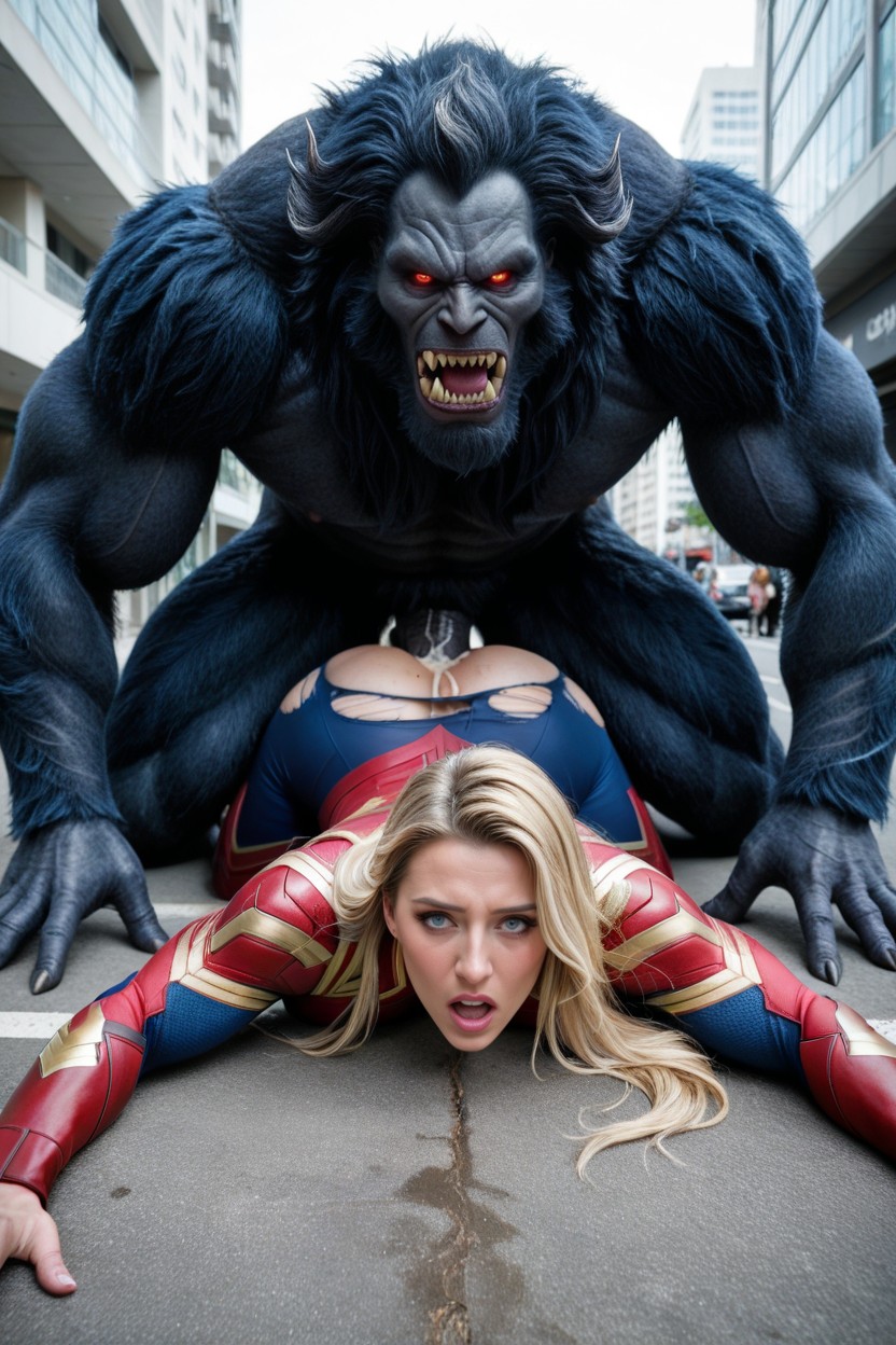 A Cm Tall Woman Having Sex With A Cm Tall Beast, City, Super Resolution AI Porn