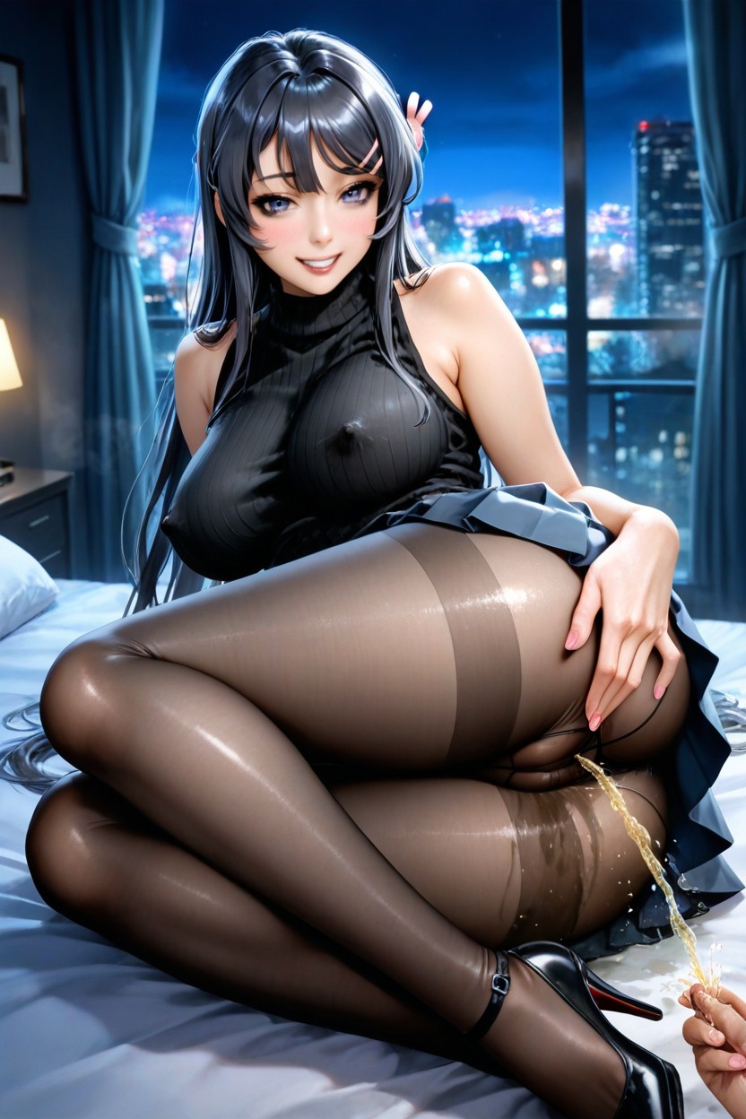 1 Person, Stands Half Sideways, Night Hentai AI Porn