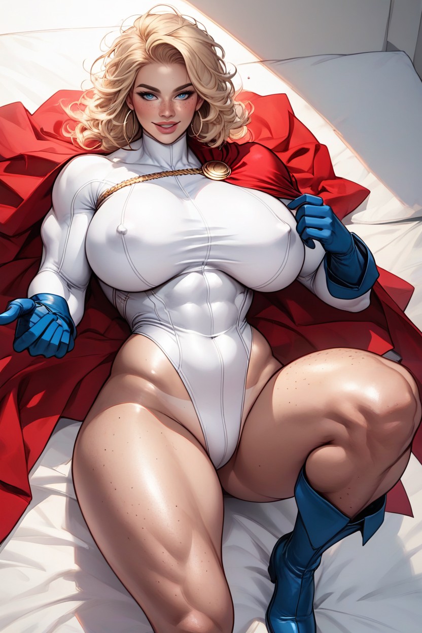 Rounded Ass, A Distinctive P Shaped Symbol On Her Left Chest, Breast Expansion AI Porn