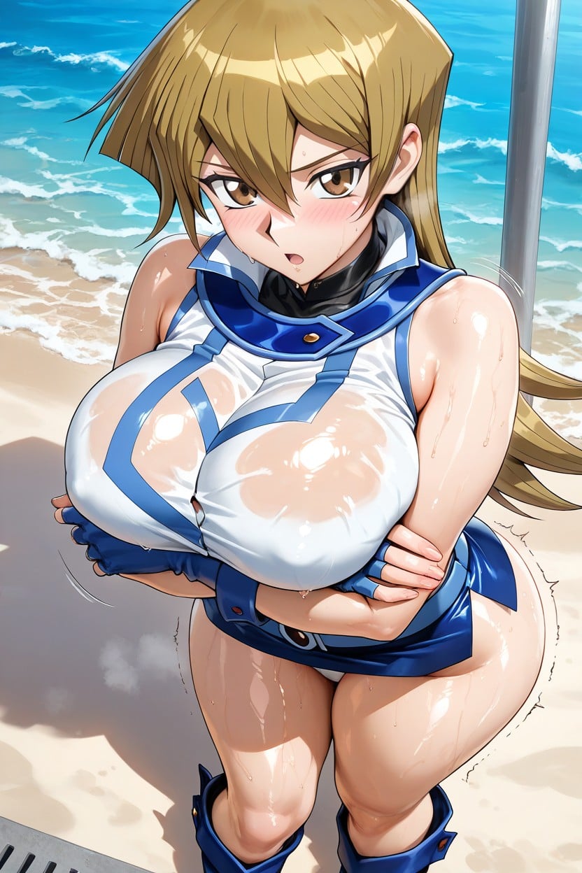 Bored Woman, Alexis Rhodes From Yu Gi Oh Gx Costume Out Fit, Official Art Hentai AI Porn