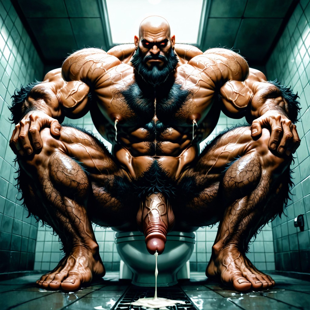 Huge Hairy Pecs, Earrings, Strong Long Neck AI Gay Porn