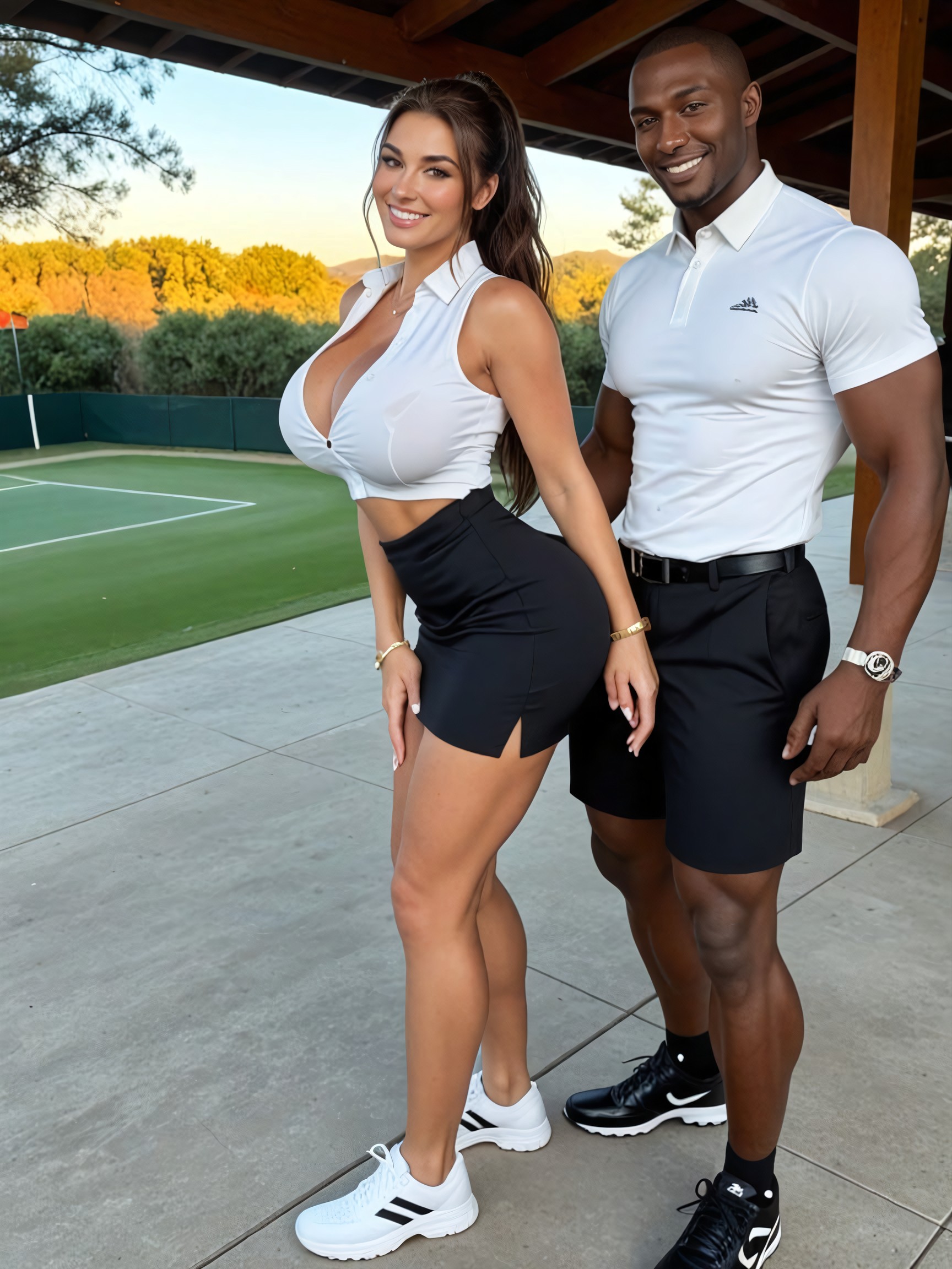 A Hyper Muscled Man, Pale Skin, Muscled Man Standing Behind Subject AI Porn