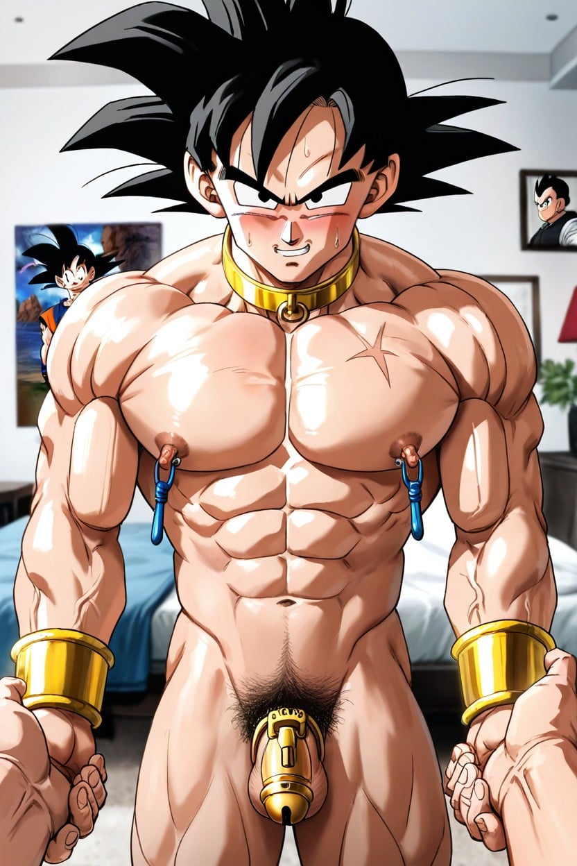 Blushing, Happy, Gohan From Dragon Ball AI Gay Porn