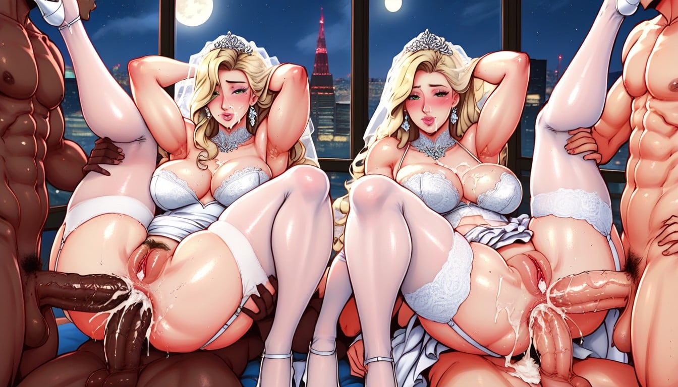 Two Women, Pale Skin, Night Hentai AI Porn