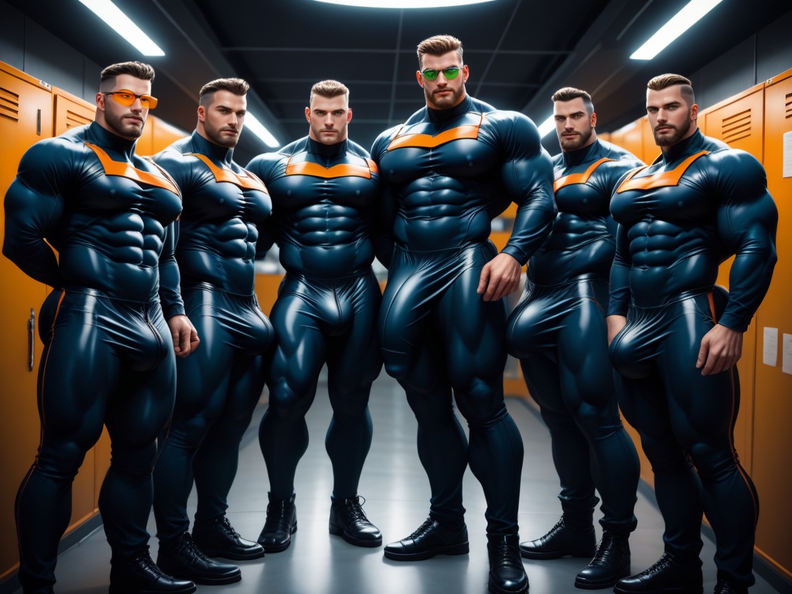 Gigantic Cocks Under Clothing, Dominant, Full Thick Beard AI Gay Porn