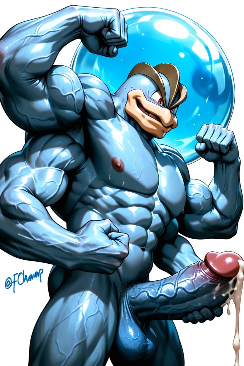 25+, Hyper Gigantic Cock, Blue Transparent Waterball Just An Element AI Gay Porn