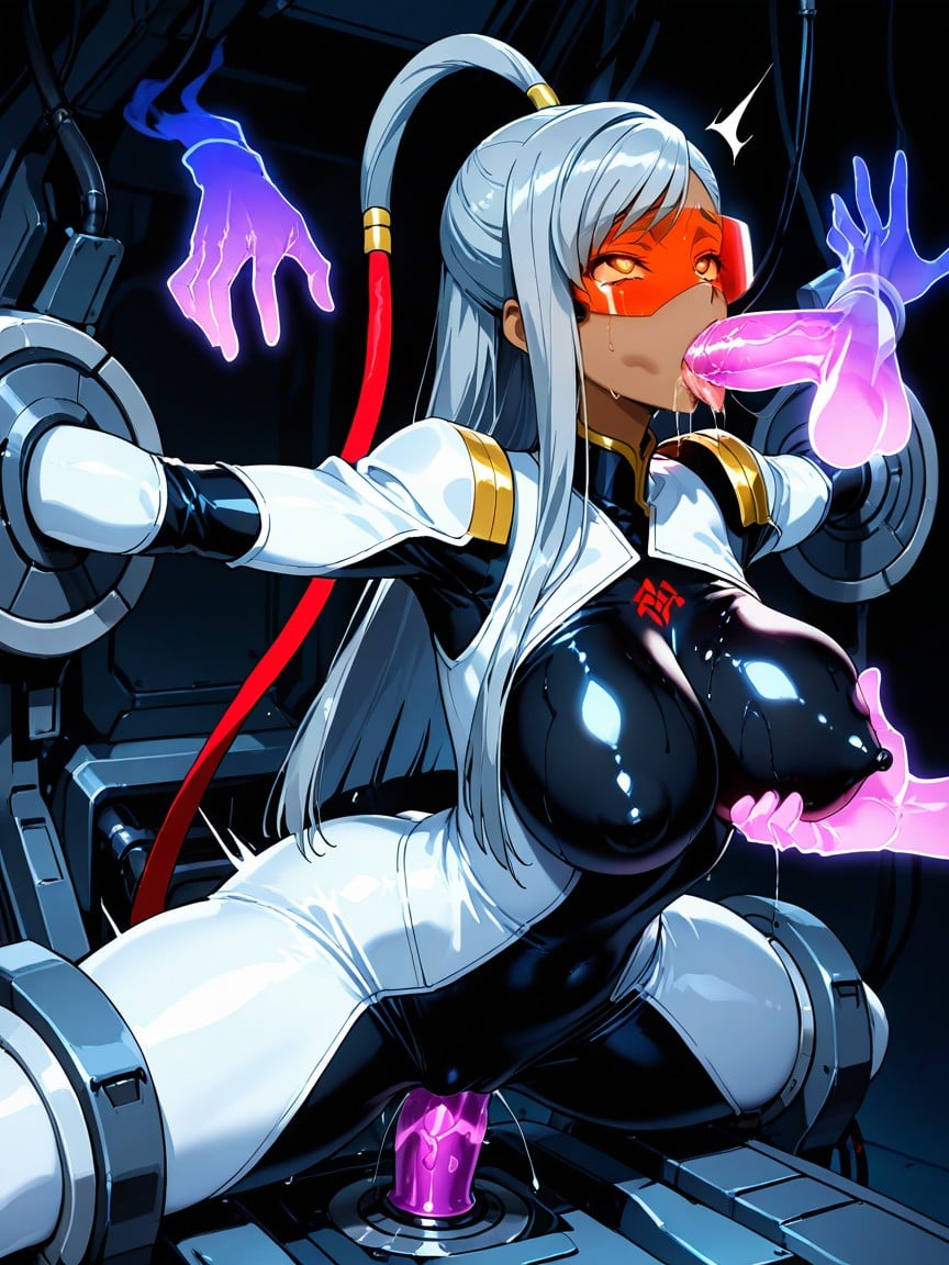 Break Girl, Heavy Black Plate Armor On Shoulders Chest Arms Legs, Drooling Heavily Porno IA Hentai