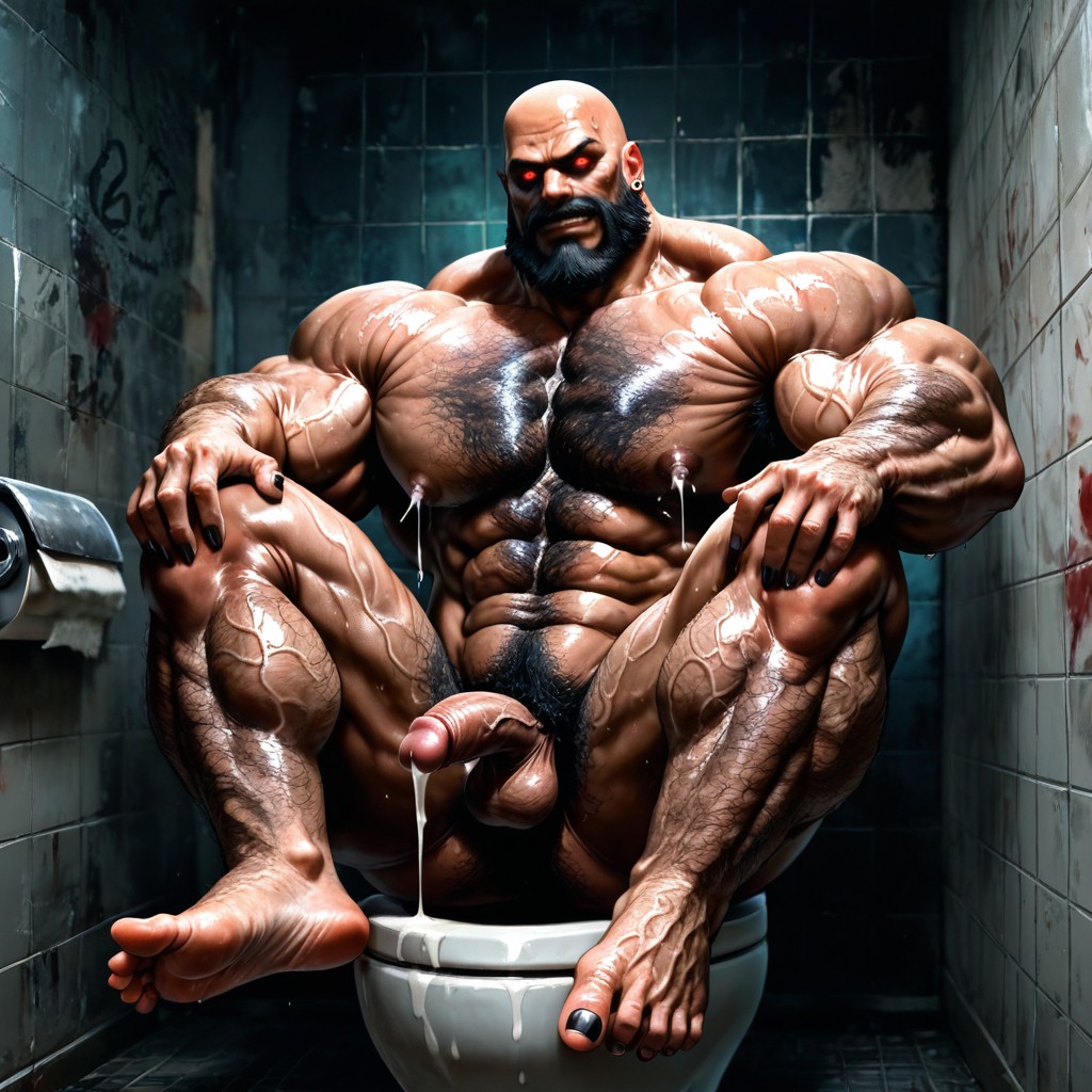 Naked, Feet Close Up, Veiny Muscles AI Gay Porn