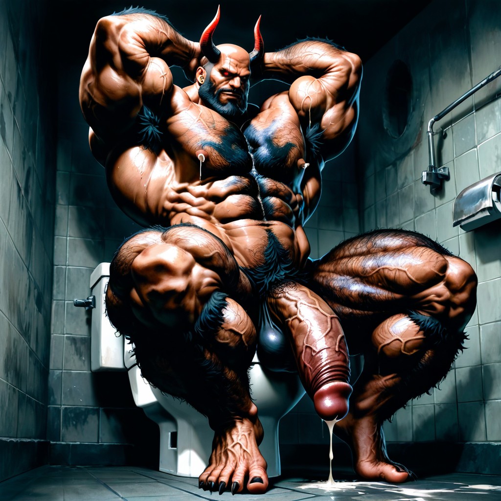 Hyper Nipples, Bright Red Eyes, Beard AI Gay Porn