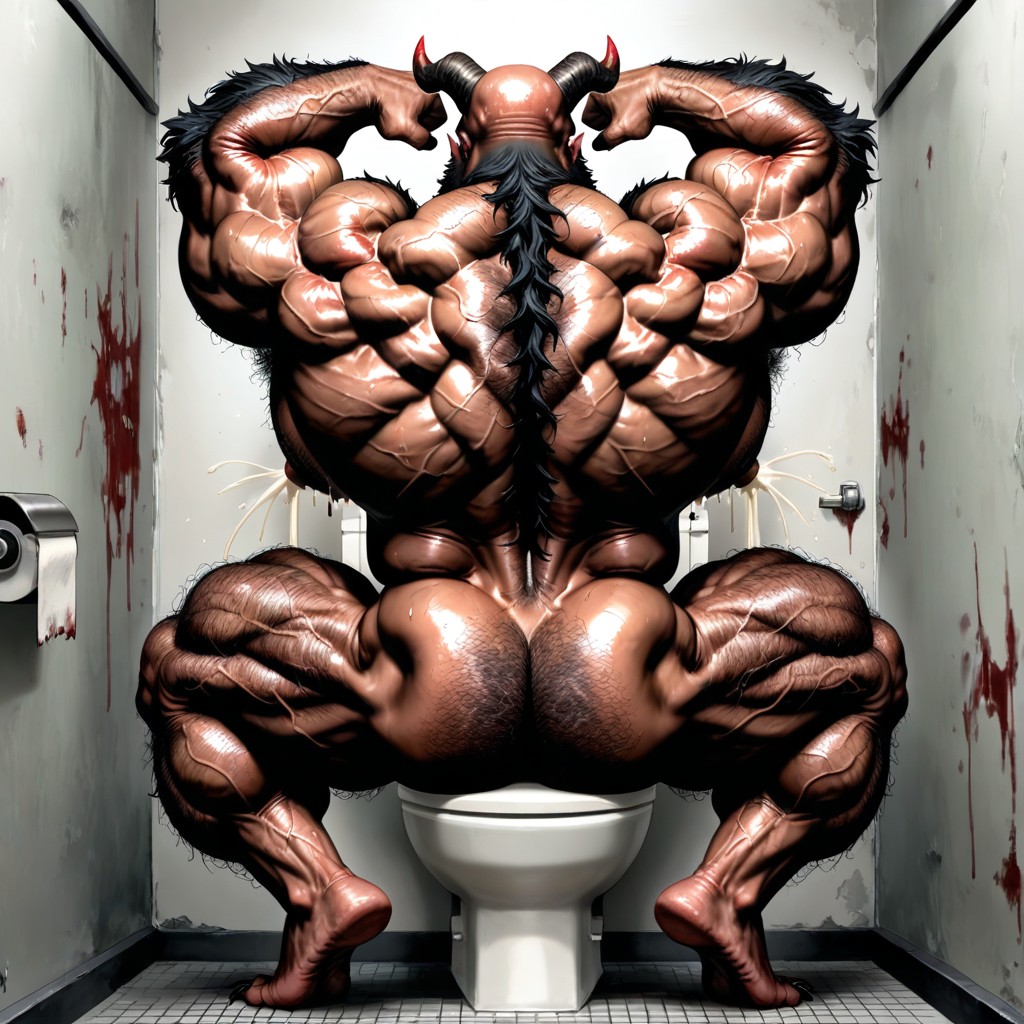 Exposed Muscle Thighs, Extreme Hairy Legs Muscle Structure, Extreme Hairy Chest AI Gay Porn