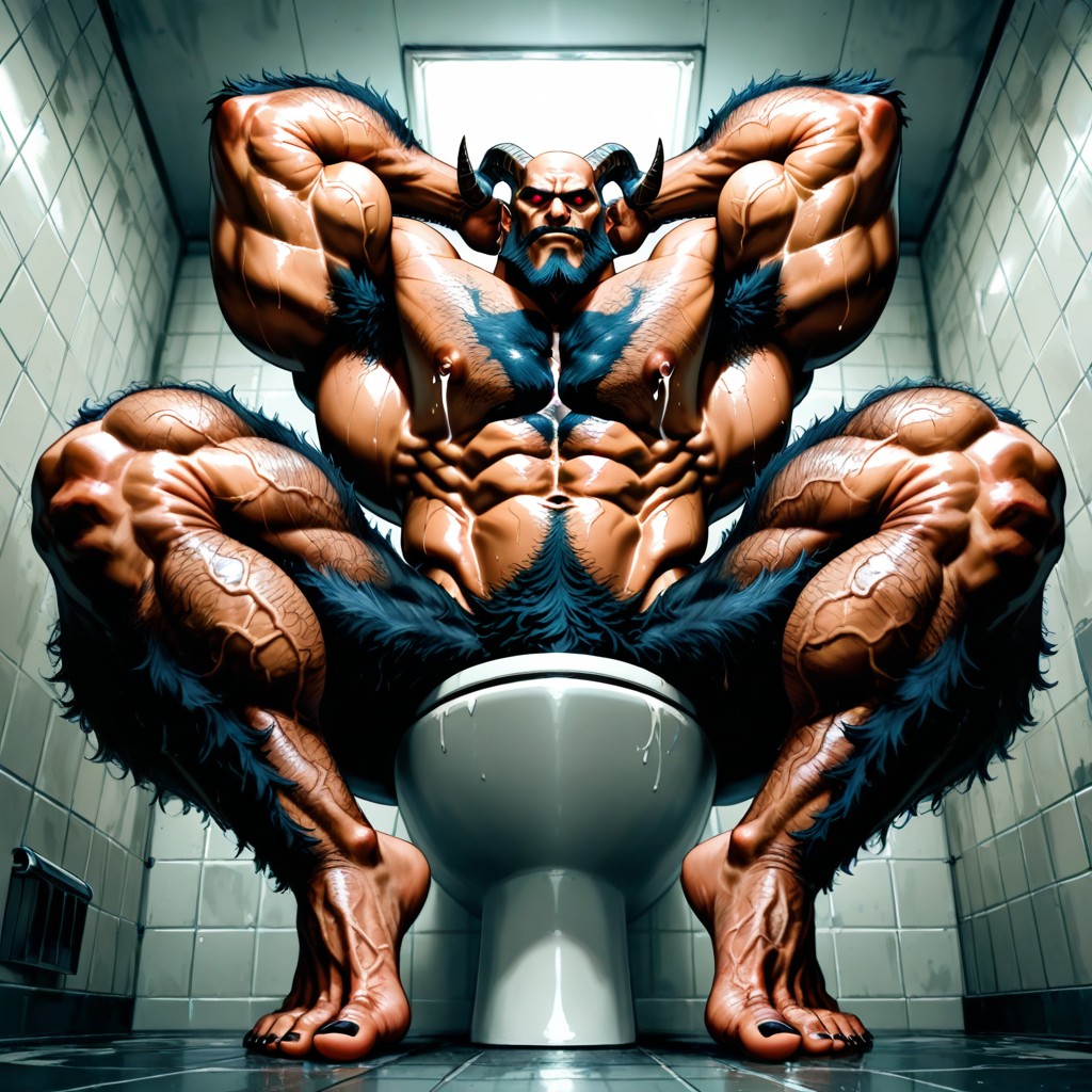 Huge Beard, Face Visible, Detailed Muscles AI Gay Porn
