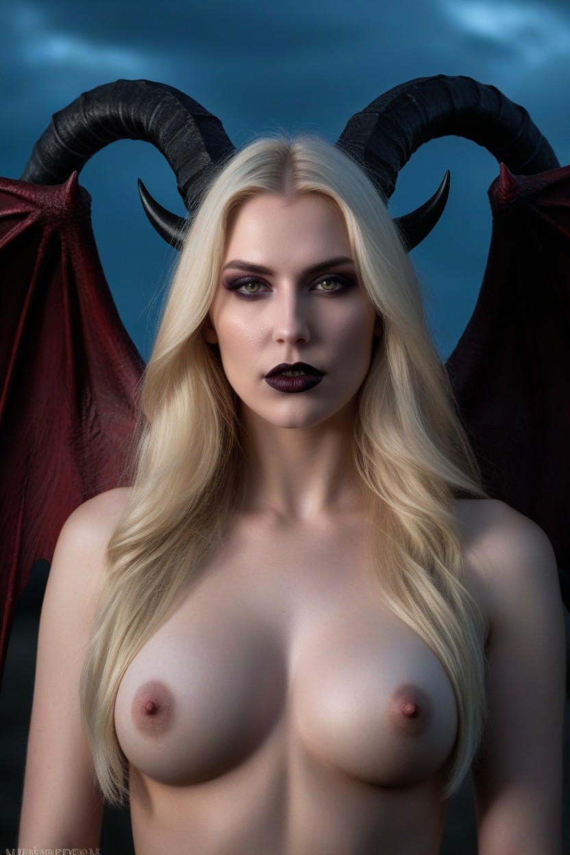 Backlit, Long Straight Hair, Succubus AI Porn
