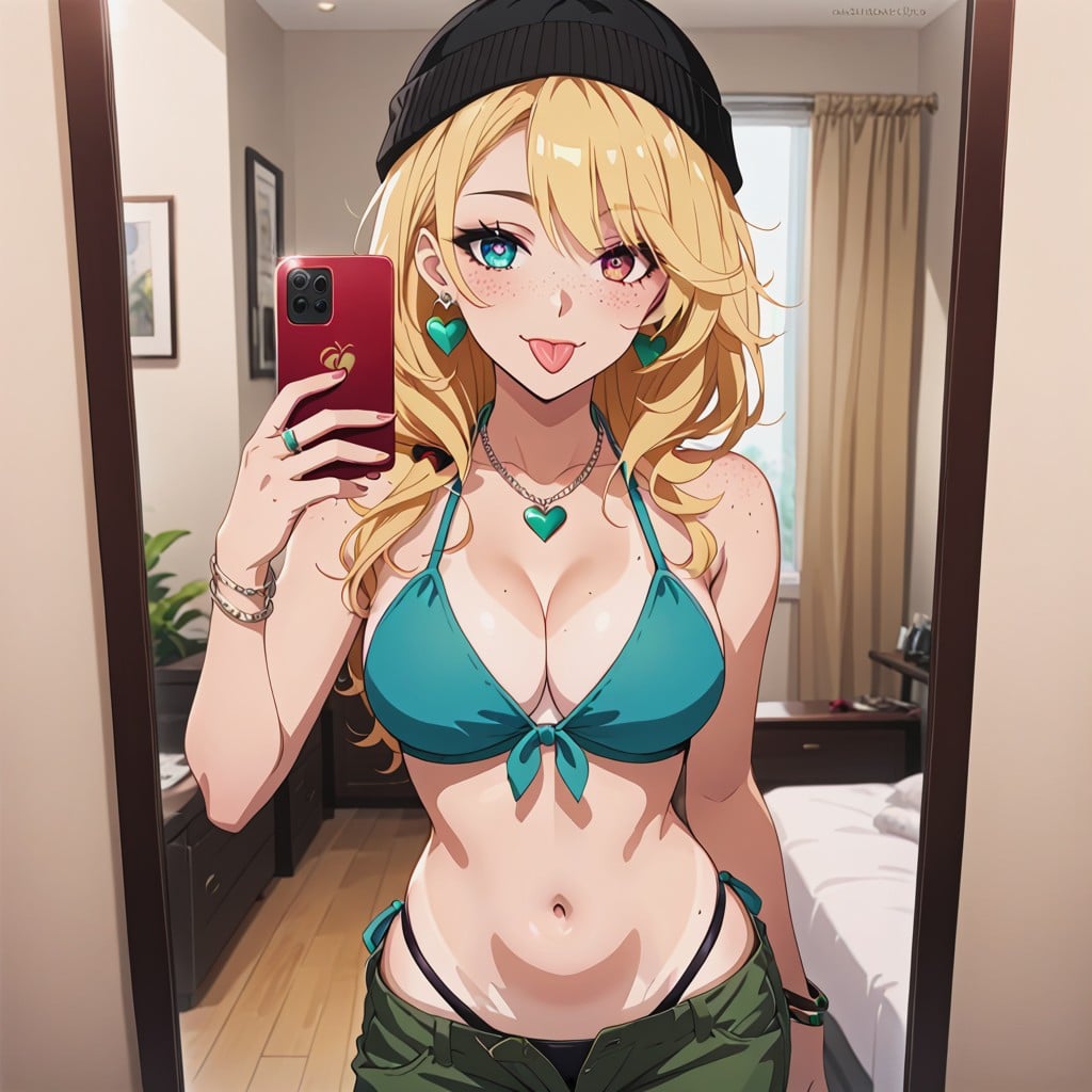 Happy, Viewing Distance Showing Full Body, Bracelets AI Porn