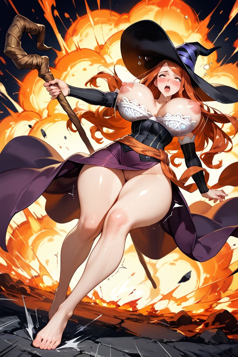Visage Fatigué, Her Body Is Airborn, Cuisses Épaisses Porno IA Hentai